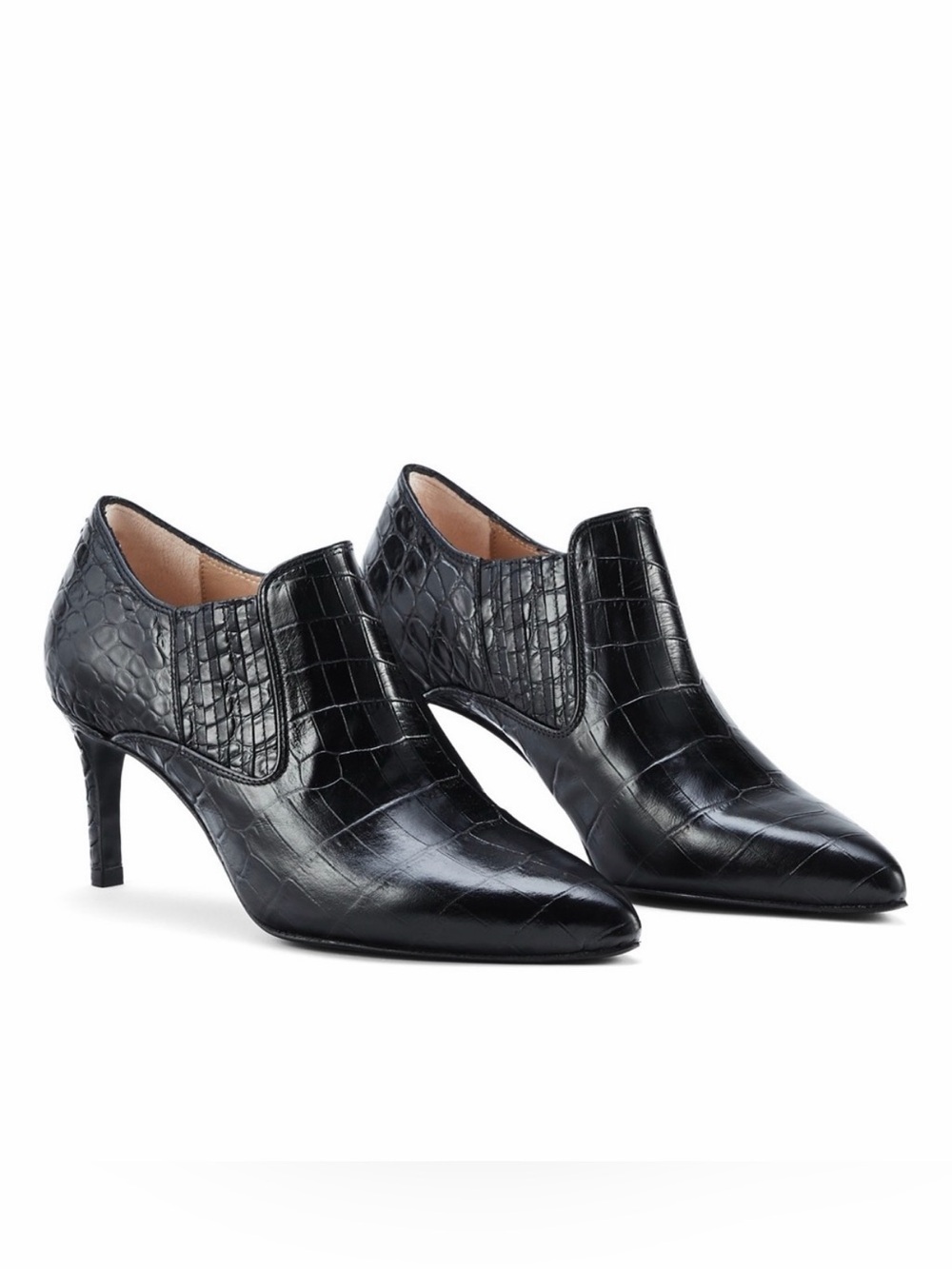 Inez Marisol 70 in Black Croco Emboss 7.5 W